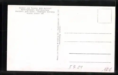 AK Referinghausen /Hochsauerland, Gasthof und Pension Aufmhoff