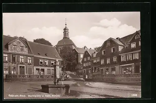AK Gräfrath /Rhld., Marktplatz, Kirche