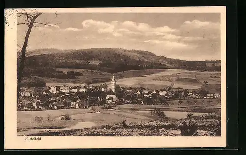 AK Mistelfeld, Ortsansicht aus der Vogelschau