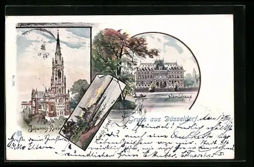 AK Düsseldorf, Ständehaus, Johanniskirche