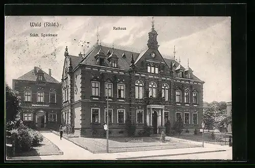 AK Wald, Rathaus und Städtische Sparkasse