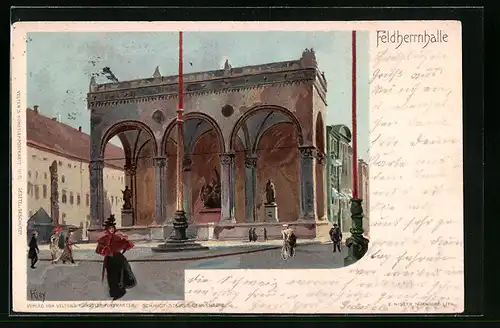 Künstler-AK München, Feldherrnhalle