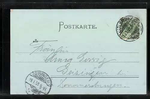 Mondschein-AK Karlsruhe, Panorama der Stadt