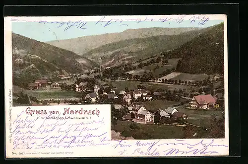AK Nordrach /Bad. Schwarzwald, Ortsansicht aus der Vogelschau