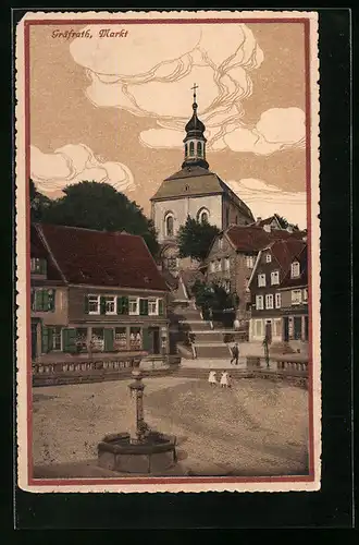 AK Gräfrath, Partie am Markt, Kirche