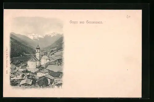 AK Gossensass, Panorama mit Kirche