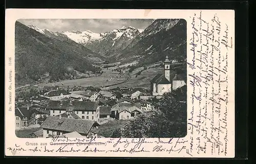 AK Gossensass /Brennerbahn, Panorama mit Kirche