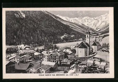 AK Colle Isarco sul Brennero, Panorama mit Kirche im Schnee