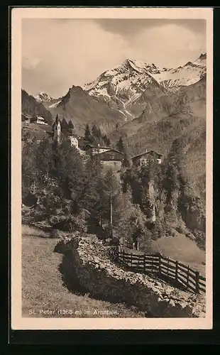 AK St. Peter /Arhnthal, Blick auf den Ort vor Bergpanorama