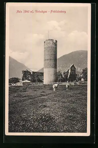 AK Mals /Vintschgau, Blick auf die Fröhlichsburg