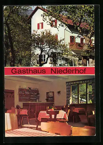 AK Töll, Gasthaus Niederhof, Quadrat 9, Innenansicht