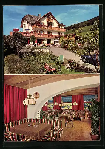 AK St. Ulrich /Grödental, Cafe-Pension Miraortisei, Innenansicht