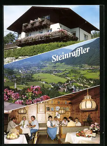 AK Brixen-Neustift, Pension Restaurant Steinraffler, Unterrain 34, Innenansicht, Teilansicht