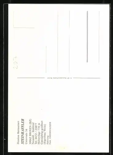 AK Brixen-Neustift, Pension Restaurant Steinraffler, Unterrain 34, Innenansicht, Teilansicht