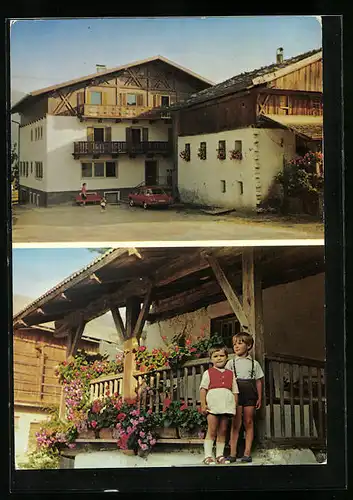 AK Rodeneck /Nauders, Ferienhaus Mair, Kinderpaar am Balkon