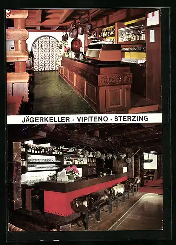 AK Vipiteno, Gasthaus-Weinhandlung Jägerkeller, Innenansichten