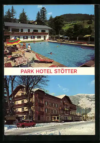 AK Vipiteno /Bolzano, Park Hotel Stötter im Schnee, Schwimmbecken