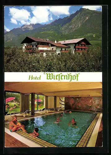 AK Algund, Hotel Wiesenhof, Josef-Weingartner-Strasse 16, Schwimmbecken