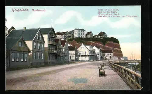 AK Helgoland, Nordstrand mit Promenade