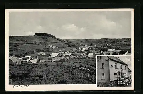 AK Berk i. Eifel, Totalansicht mit Gasthaus und Pension Molitor