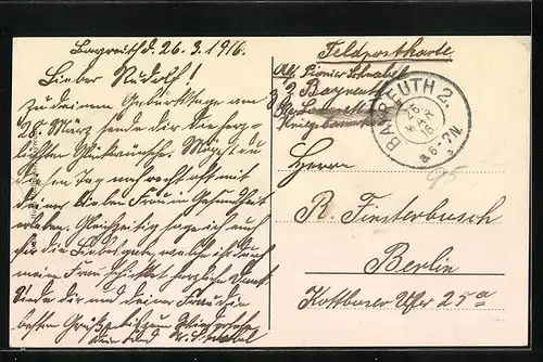 AK Bayreuth, Strassenpartie mit Kgl. Filialbank