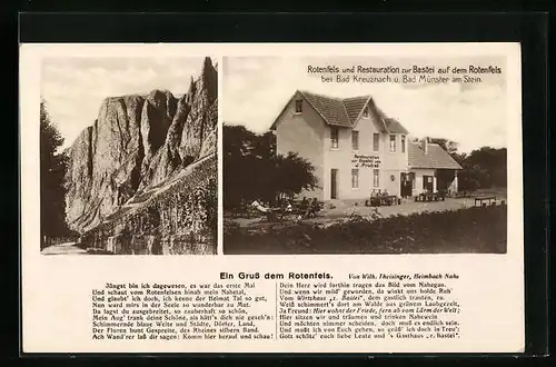 AK Bad Kreuznach, Rotenfels und Restauration zur Bastei