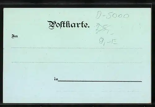 Lithographie Köln, Reichsbank mit Reichspost