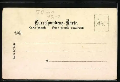 Lithographie Köln, Totalansicht mit Eisenbahn-Brücke