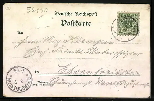 Lithographie Bad Ems, Totalansicht mit Malbergbahn