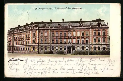 AK München, Kgl. Kriegsakademie, Artillerie- und Ingenieurschule