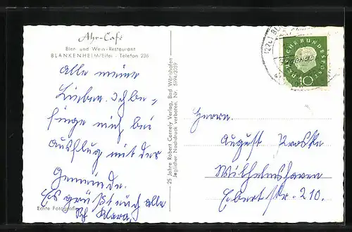 AK Blankenheim /Eifel, Ortsansicht und Ahr-Café