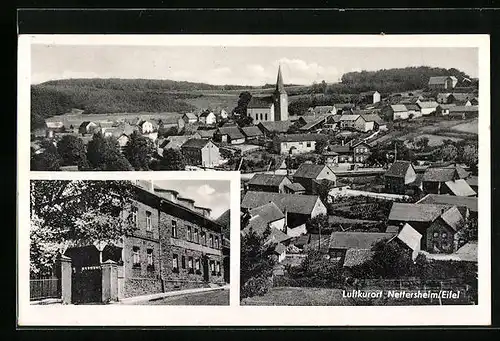 AK Nettersheim /Eifel, Ortsansicht aus der Vogelschau und Hotel Nettersheimer Hof