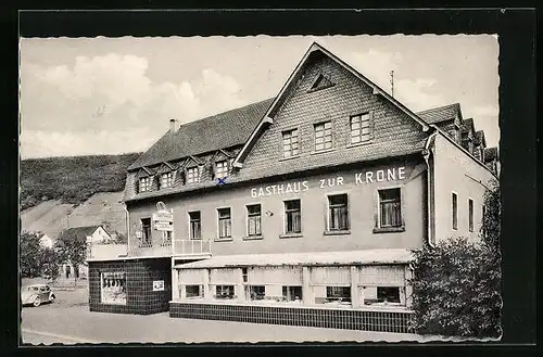 AK Oberfell /Mosel, Gasthaus-Metzgerei Zur Krone, Inh.: Gebr. Christ