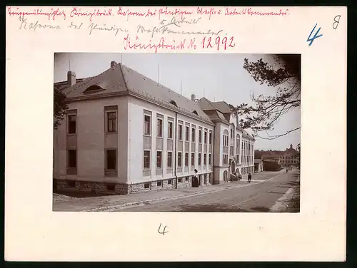 Fotografie Brück & Sohn Meissen, Ansicht Königsbrück, Blick auf die Kaserne des ständigen Wacht- u. Arbeitskommandos
