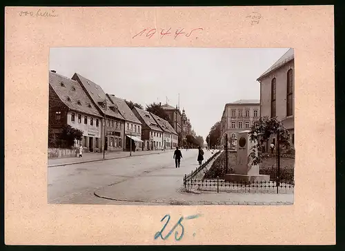 Fotografie Brück & Sohn Meissen, Ansicht Frankenberg i. Sa., Humboldstrasse und Körnerdenkmal, Restaurant