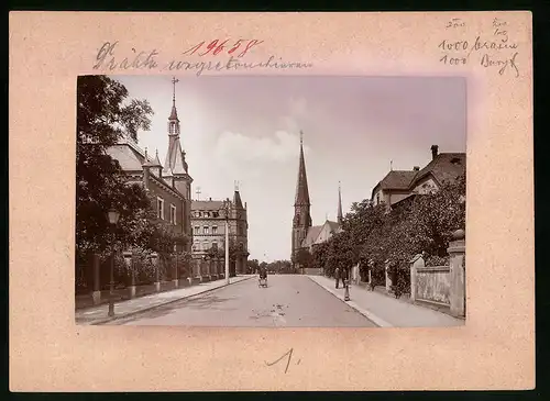 Fotografie Brück & Sohn Meissen, Ansicht Hainichen i. Sa., Blick in die Wettiner Strasse mit Post