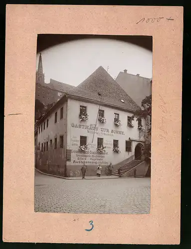Fotografie Brück & Sohn Meissen, Ansicht Meissen i. Sa., Partie am Gasthaus zur Sonne
