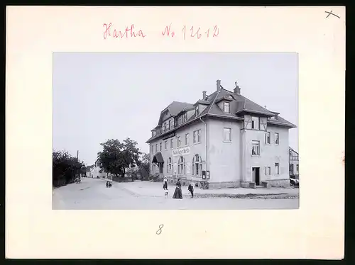 Fotografie Brück & Sohn Meissen, Ansicht Hartha i. Sa., Hauptstrasse und Gasthof Kurort Hartha