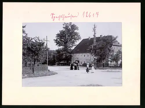 Fotografie Brück & Sohn Meissen, Ansicht Spechtshausen, Blick auf den Gasthof Spechtshausen von Emil Lützner