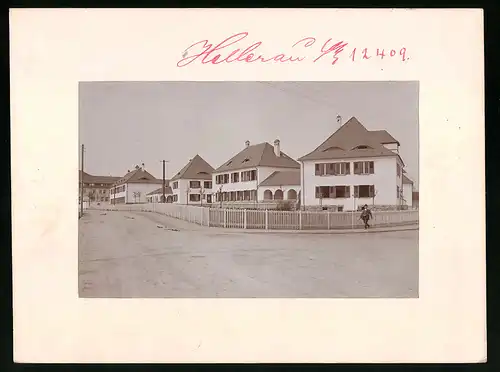 Fotografie Brück & Sohn Meissen, Ansicht Hellerau, Strassenpartie mit Wohnhäusern in der Gartenstadt