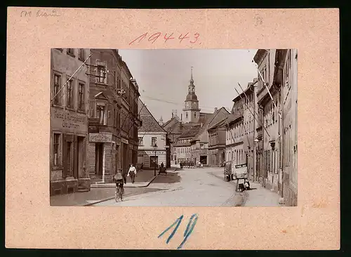 Fotografie Brück & Sohn Meissen, Ansicht Frankenberg i. Sa., Chemnitzer Strasse, Geschäfte O. Uhlmann, Rich. Mirisch