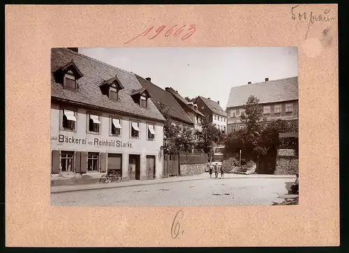 Fotografie Brück & Sohn Meissen, Ansicht Hainichen i. Sa., Oederaner Strasse mit Bäckerei Reinhold Starke