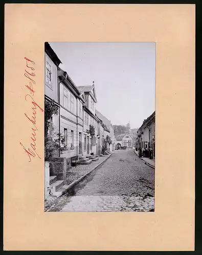 Fotografie Brück & Sohn Meissen, Ansicht Camburg a. Saale, Naumburger Strasse mit Blick zum Restaurant Erbprinz Meiningen