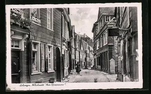 AK Solingen, Partie in der Strasse Am Brunnen in der Altstadt