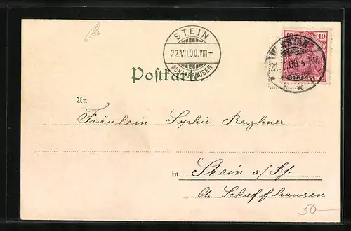 Lithographie Konstanz, Boote vor mit Lampions erleuchtetem Ufer mit Blick auf die Stadt