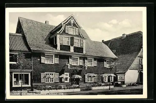 AK Haan /Rhld., Gasthaus Becherhus von der Strasse gesehen