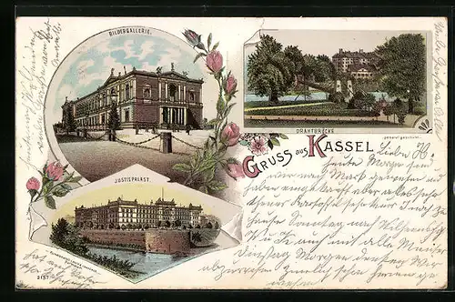 Lithographie Kassel, Bildergalerie und Justizpalast
