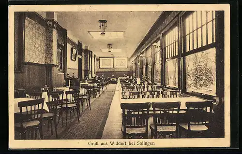 AK Widdert bei Solingen, Restaurant Kaisergarten, Innenansicht