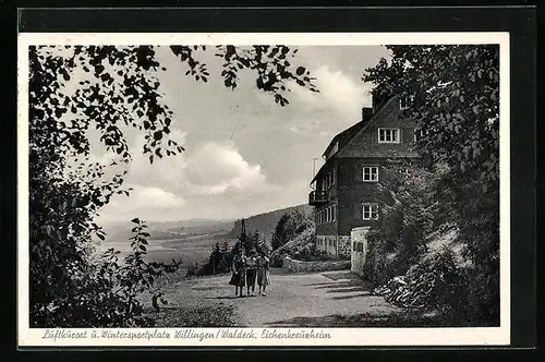 AK Willingen bei Waldeck, Partie am Eichenkreuzheim, Jugenderholungs- und Musikheim