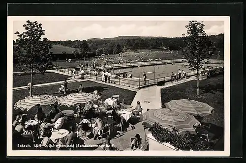 AK Salach /Württ., Gäste im Schwimmbad